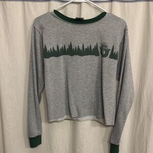 Smokey the Bear Gray and Green Long Sleeve Shirt